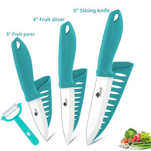 Ceramic Knife Set 3, 4, 5, 6 inch Kitchen Knife Set w/Fruit Vegetable peeler