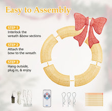 Christmas Wreath Decoration, LED Metal Holiday Decoration In Green Yellow